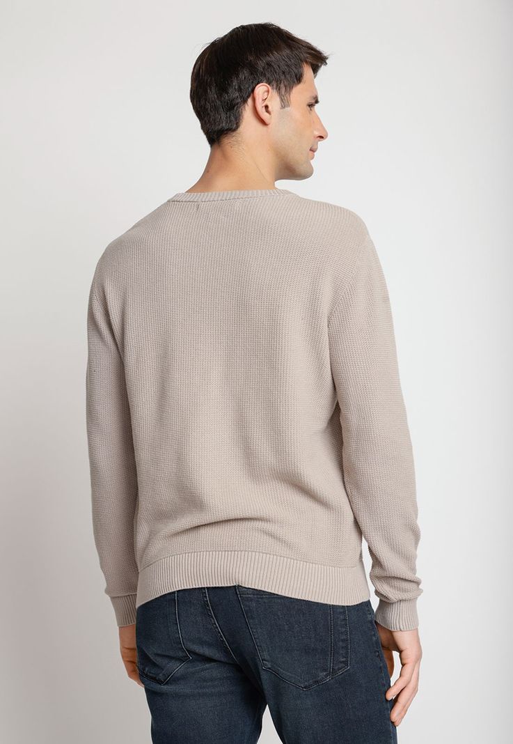 Sweater Hombre Cuello Redondo Gris Claro-1