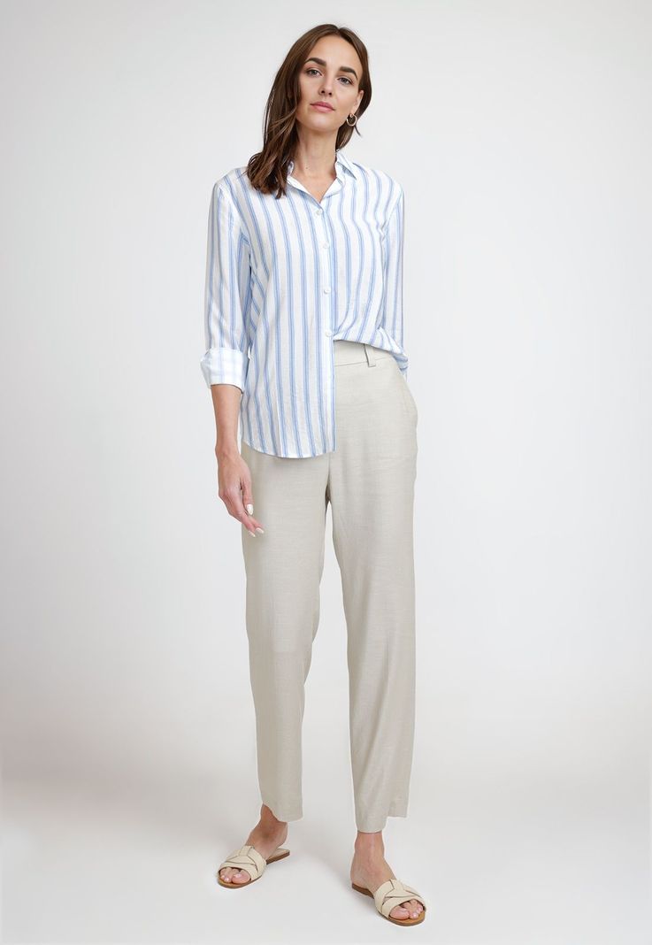 Blusa de Mujer Modelo Samara Color Blanco-Celeste-3