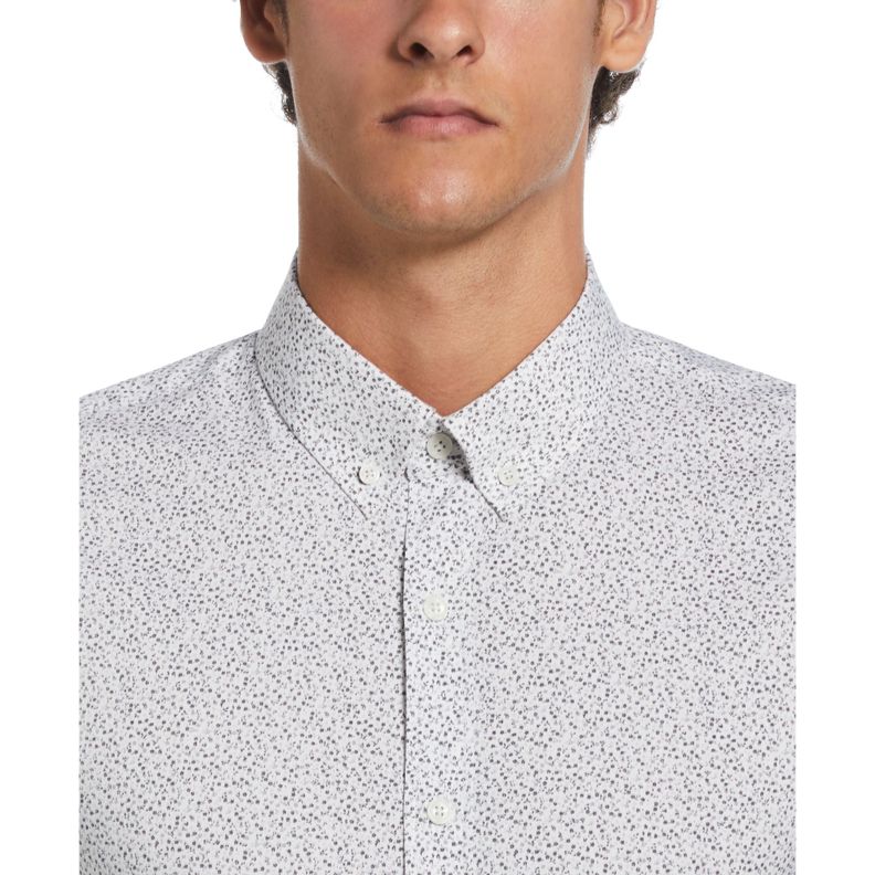Camisa De Hombre Formal Algodón Estampado Gris-2