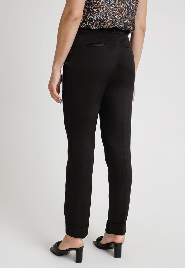 Pantalón De Mujer Ceitán En Mezcla De Lino Color Negro-1