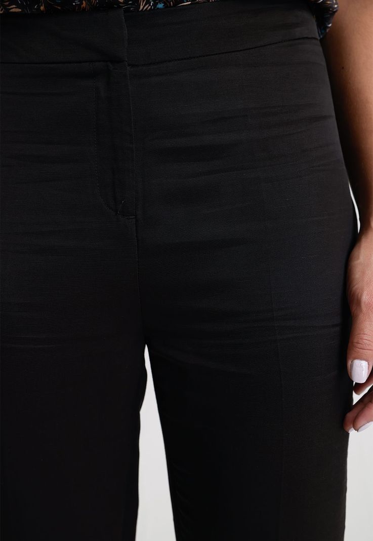 Pantalón De Mujer Ceitán En Mezcla De Lino Color Negro-2
