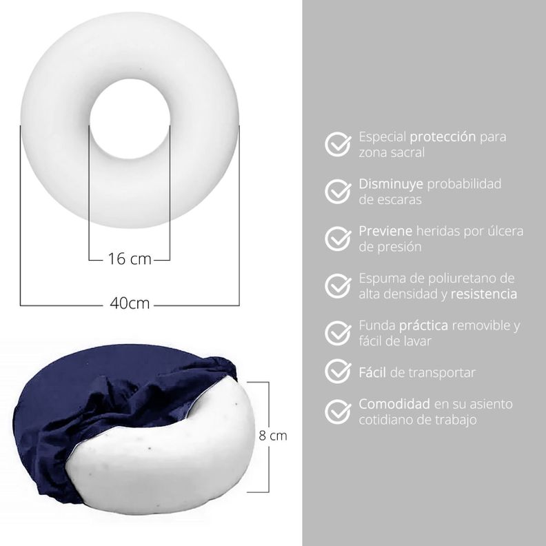 2x Cojín Ortopédico Picarón Antiescara Funda Removible Lavable-1