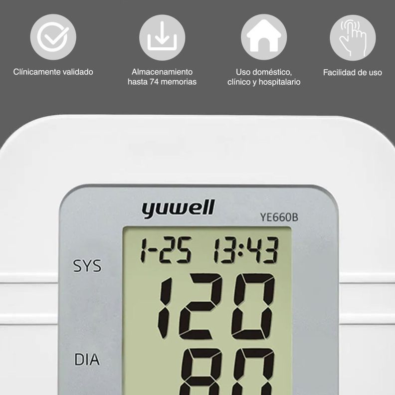 Toma Presión Tensiómetro 60 Mem Eléctrico Yuwell-1