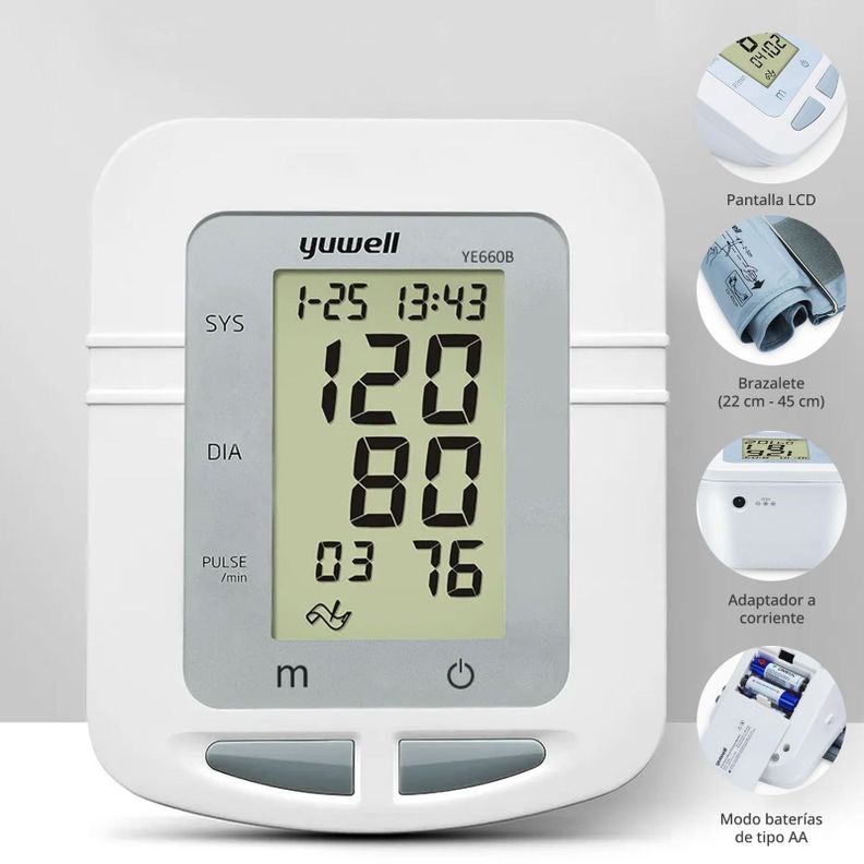 Toma Presión Tensiómetro 60 Mem Eléctrico Yuwell-2