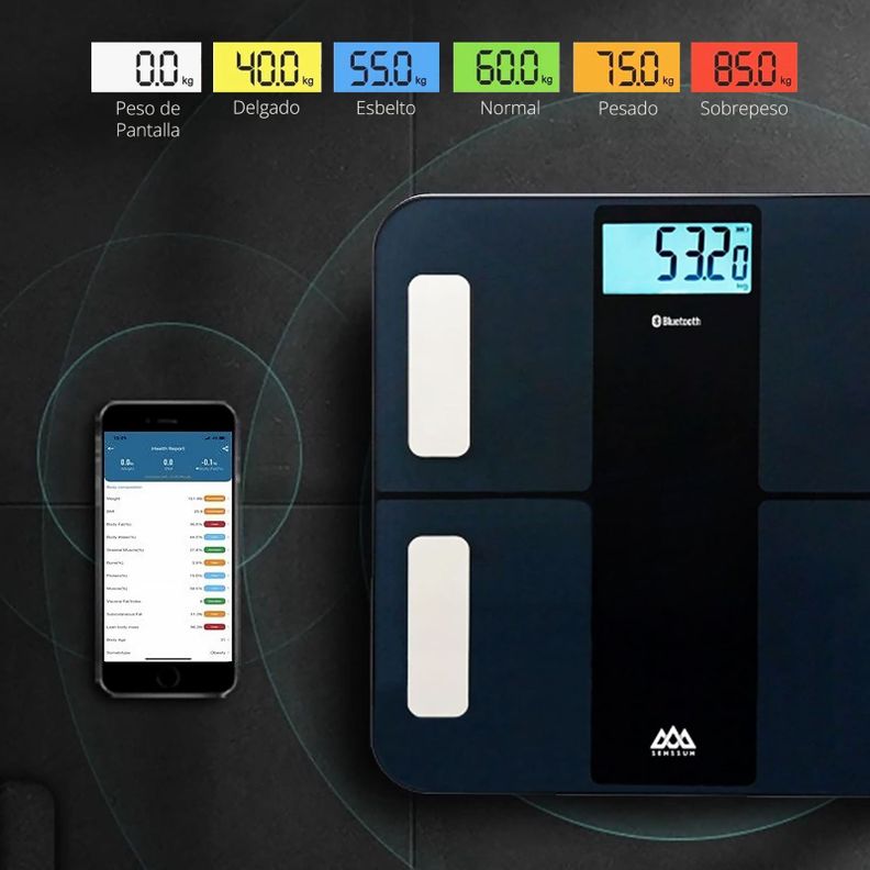 Balanza Pesa Digital Inteligente con Bioimpedancia iOS y Android-1