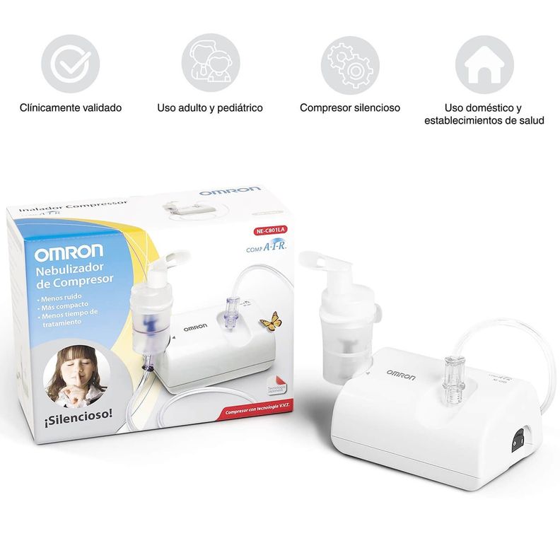Nebulizador Omron NEC801SA Adulto y Pediátrico-1