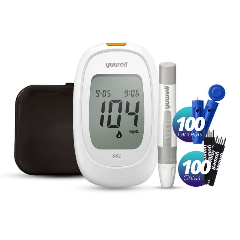 Glucómetro Medidor Glucosa + 200 Tiras 200 Lanceta-0