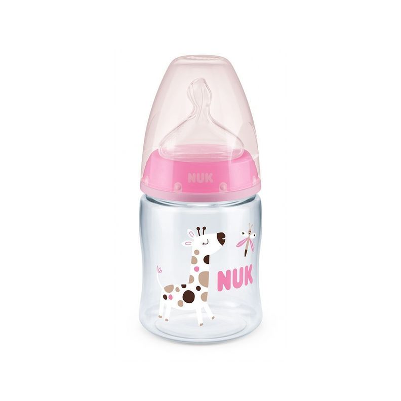 Mamadera First Choice 150 ml con control de temperatura rosada-0