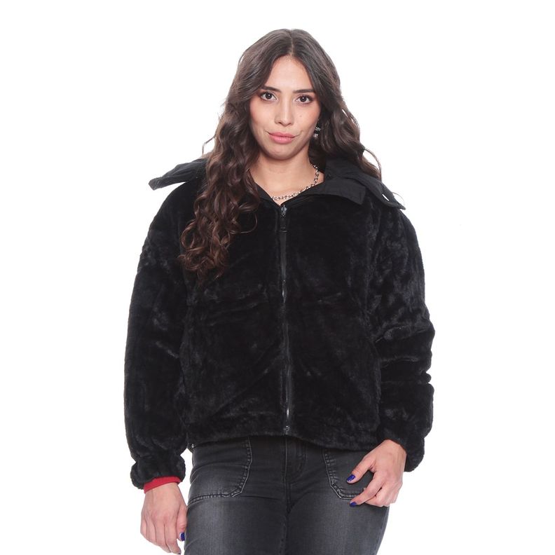 Parka Manga Larga Reversible Con Capucha Y Piel Sintetica-9
