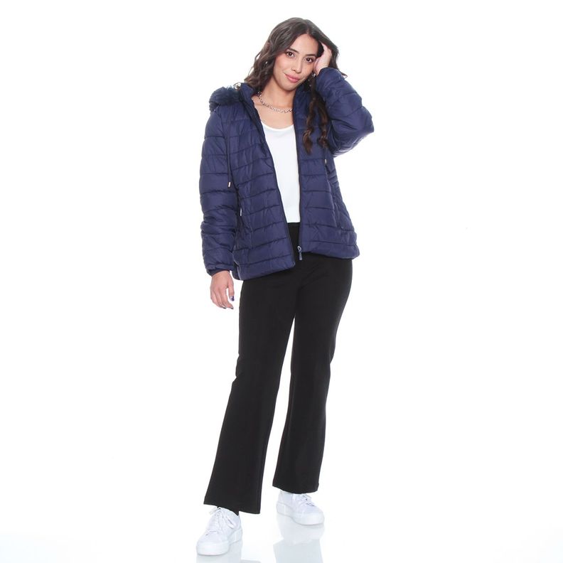 Parka Manga Larga Solido Con Capucha  Con Piel Sintetica-6