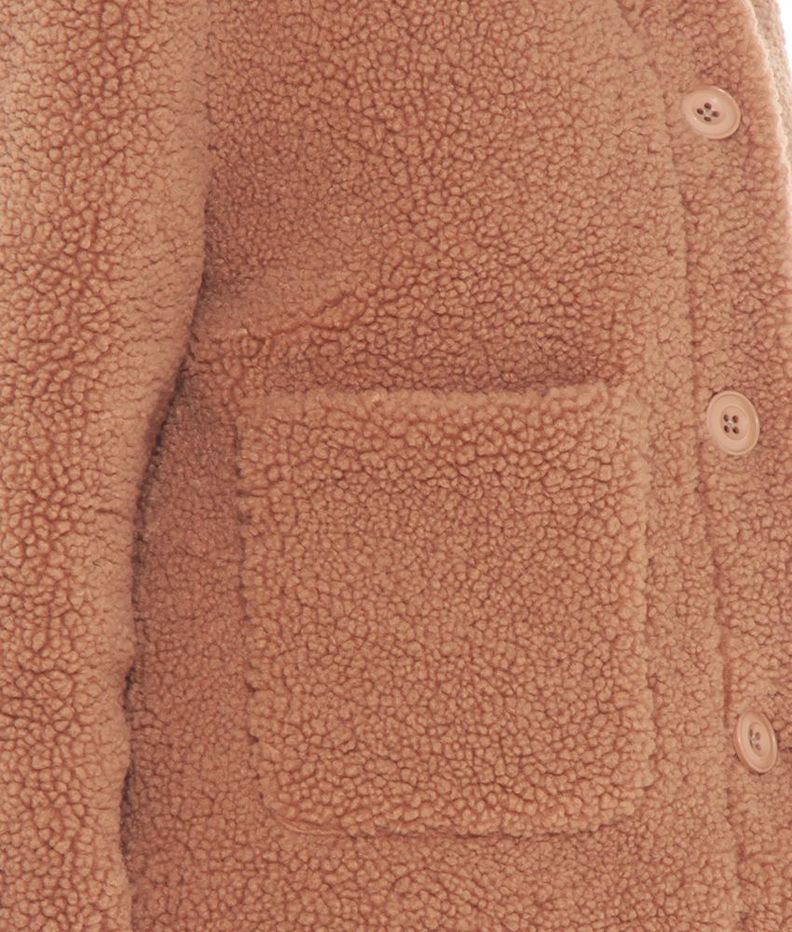 Chaqueta Manga Larga Solido De Piel Sintetica-3