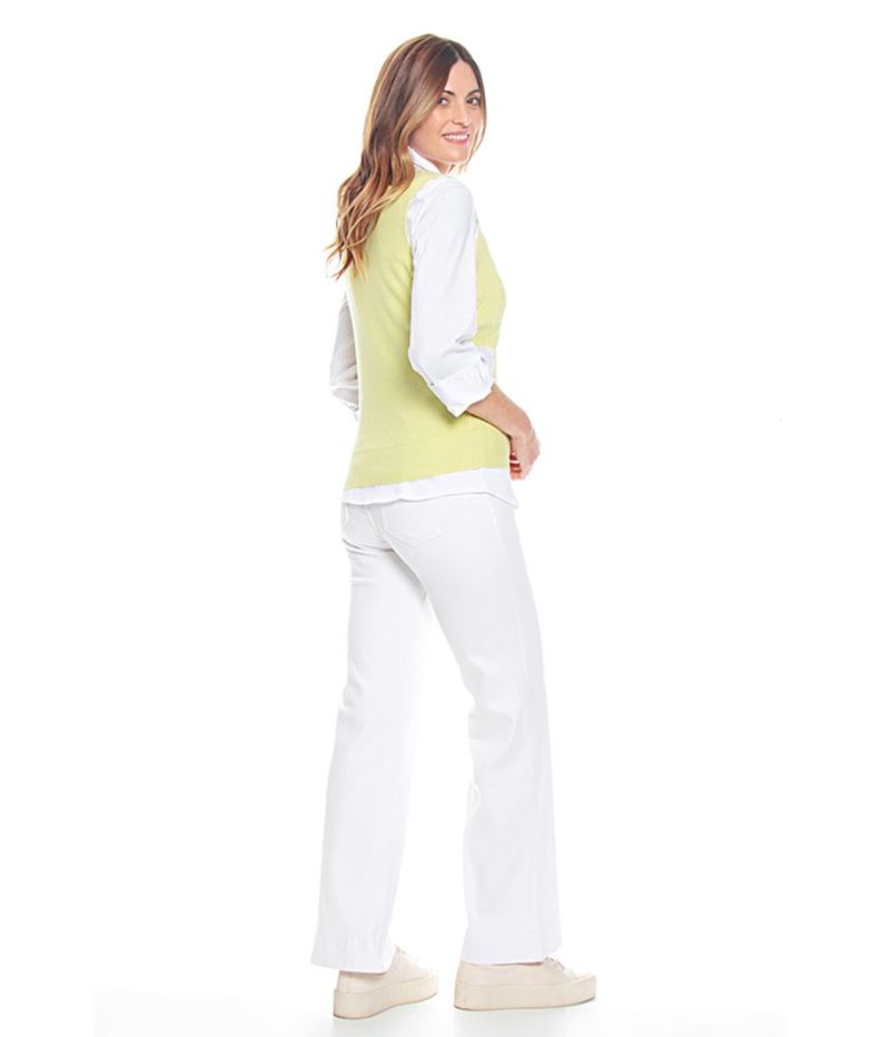 Sweater Sin Manga Solido Escote V-8
