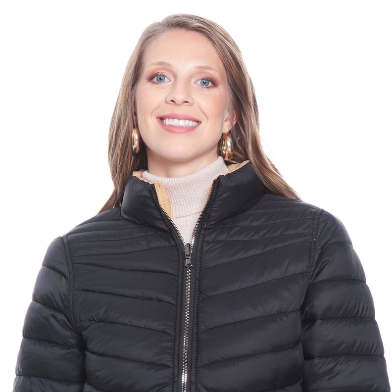 Parka Manga Larga Solida Reversible-3
