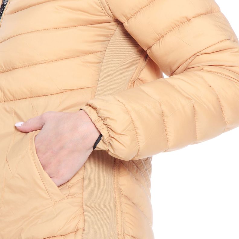 Parka Manga Larga Solida Reversible-8