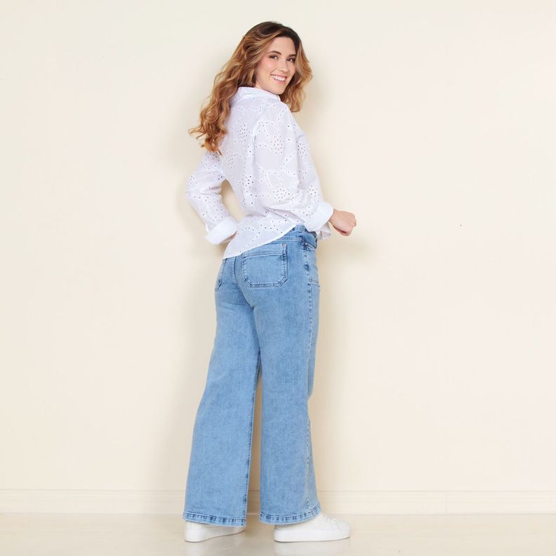 Blusa Abotonada Manga Larga Schiffli-8