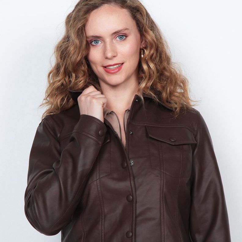 Chaqueta Manga Larga Cuero Ecologico-4