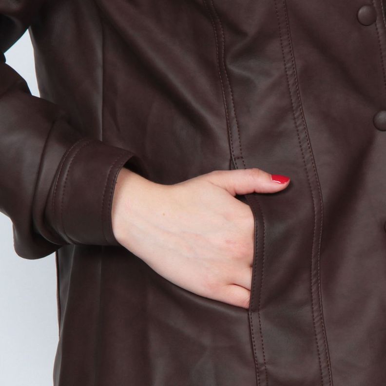 Chaqueta Manga Larga Cuero Ecologico-7