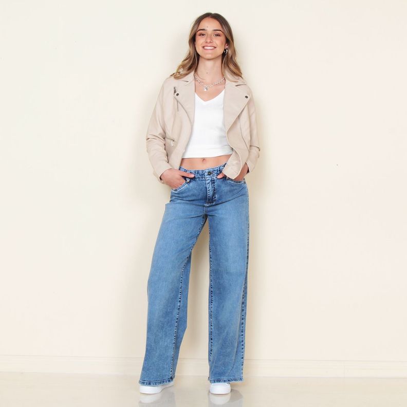 Chaqueta Manga Larga Cuero Ecologico Con Cierre-5