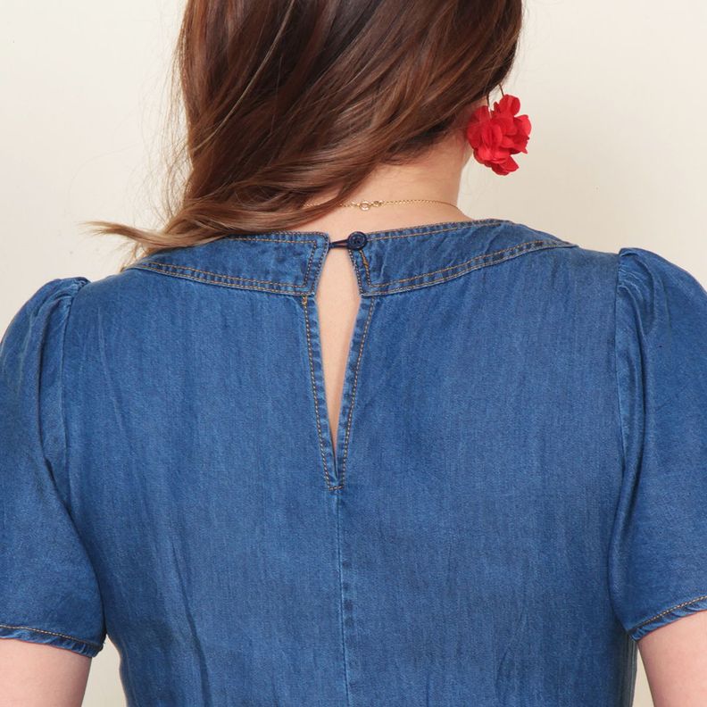 Vestido Manga Corta Tencel Escote V-2