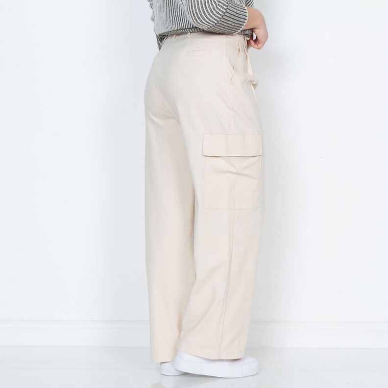 Pantalon Cargo Tiro Alto Pretina Basica 1 Boton-1