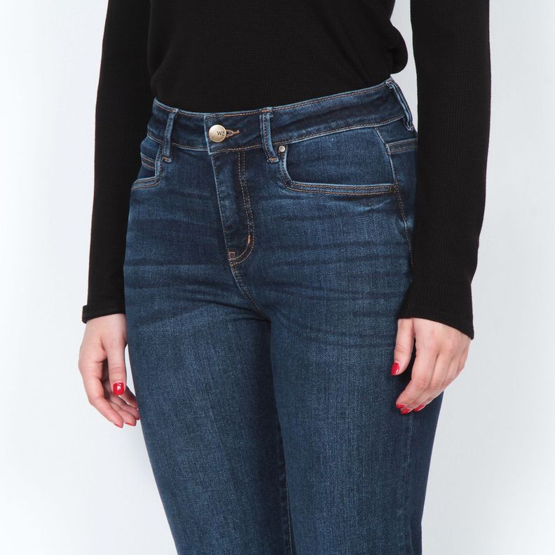 Jeans Tiro Alto 1 Boton Pretina Basica Recto-2