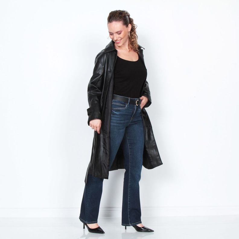 Jeans Tiro Alto 1 Boton Pretina Basica Recto-5