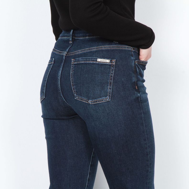 Jeans Tiro Alto 1 Boton Pretina Basica Recto-8
