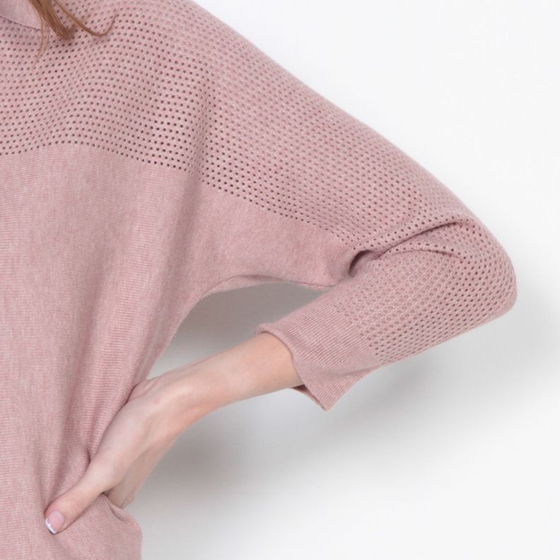 Sweater Manga 3/4 Solido Escote V-2