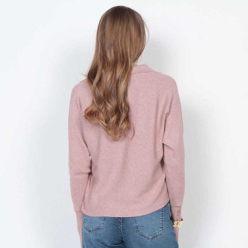Sweater Manga 3/4 Solido Escote V-6