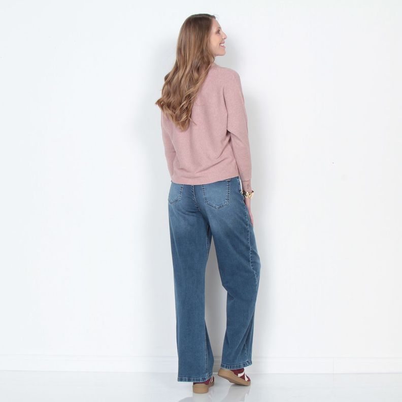 Sweater Manga 3/4 Solido Escote V-7