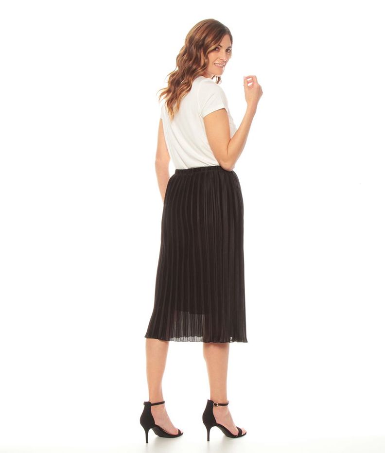 Falda Plisada Bajo Roilla Con Cintura Elasticada-5