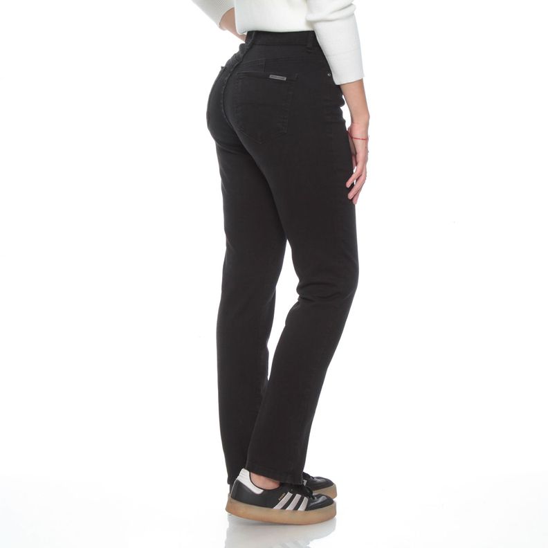 Jeans Slim Tiro Alto Pretina Basica 1 Boton-2