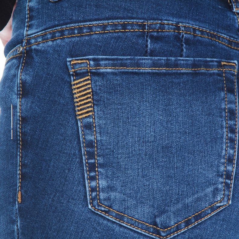 Jeans Boot Cut Tiro Alto Pretina Basica Un Boton Push In Push Up-8