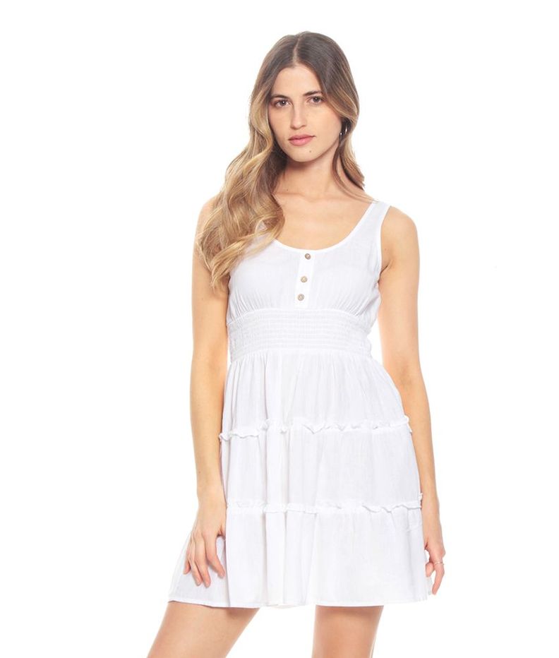 Vestido  Corto Con Cintura Easticada-0