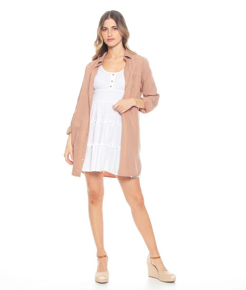 Vestido  Corto Con Cintura Easticada-4
