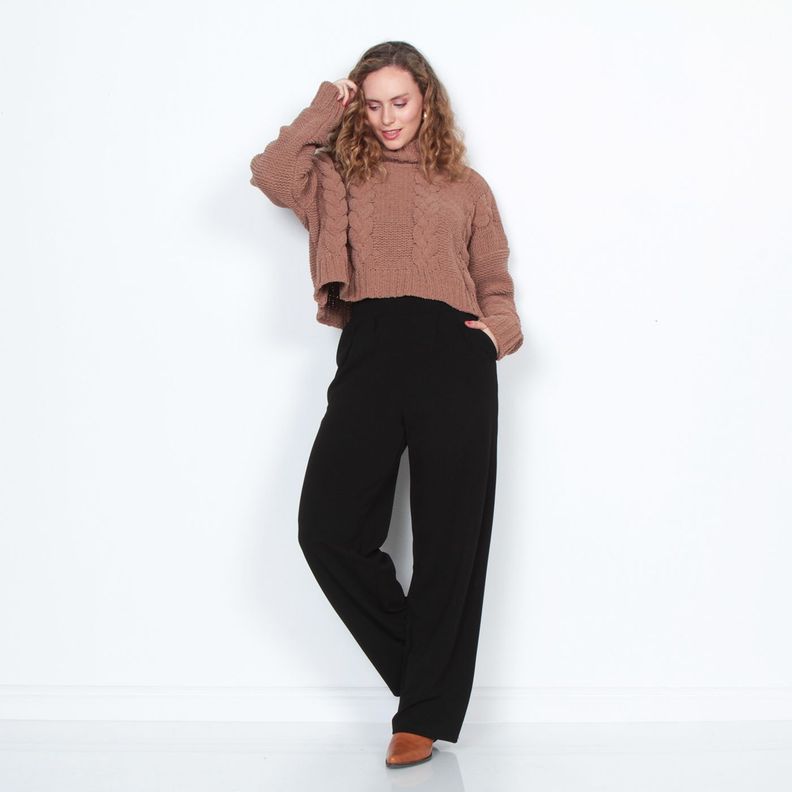 Pantalon Wados Wide Leg Tiro Alto Pretina Basica-6