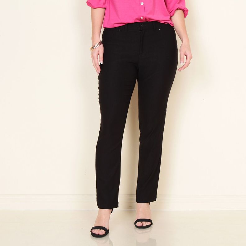 Pantalon Recto Tiro Alto Pretina Basica-0
