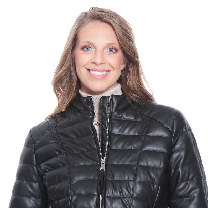 Chaqueta Manga Larga Cuero Ecologico Con Cuellomao-3