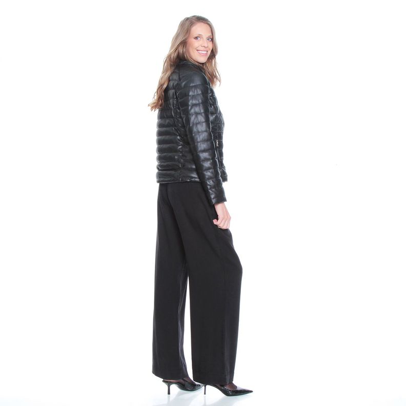 Chaqueta Manga Larga Cuero Ecologico Con Cuellomao-7