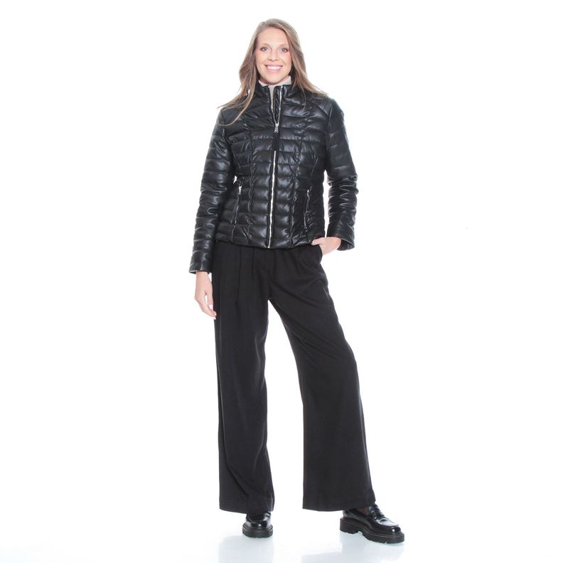 Chaqueta Manga Larga Cuero Ecologico Con Cuellomao-8