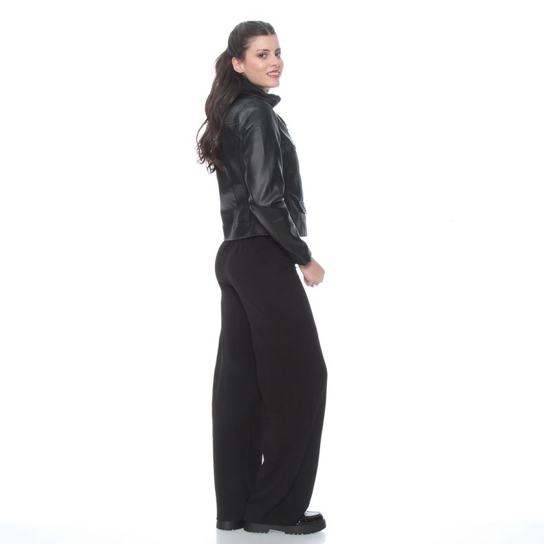 Chaqueta Manga Larga Cuero Ecologico Con Cuello Chiporro Desmontable-7