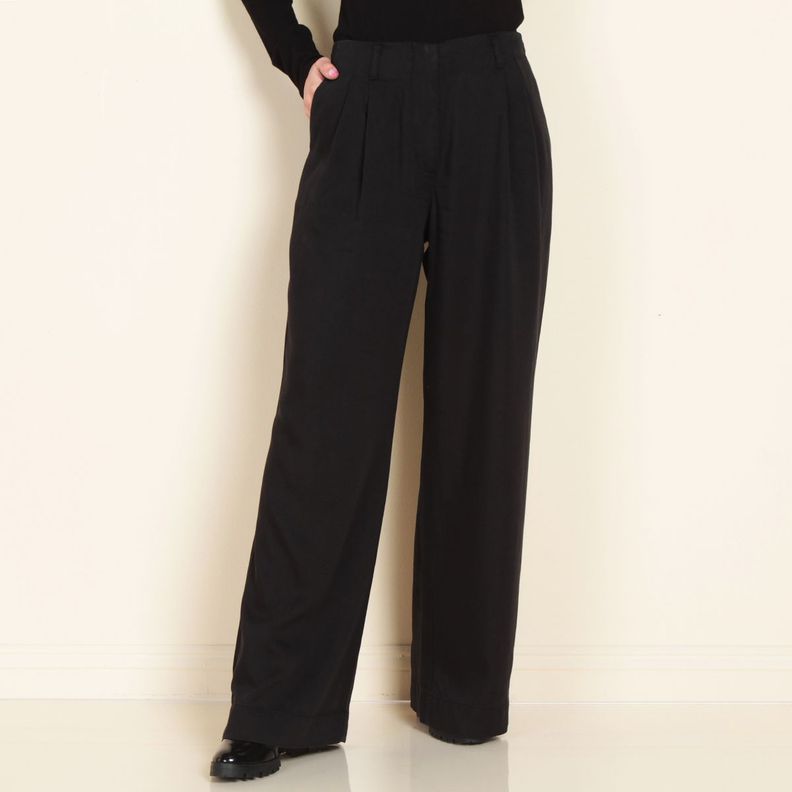 Pantalon Tiro Alto Denim Con Pinzas-0