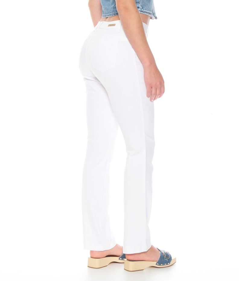 Jeans Recto Tiro Alto Push In Push Up Pretina Basica Con Un Boton-2