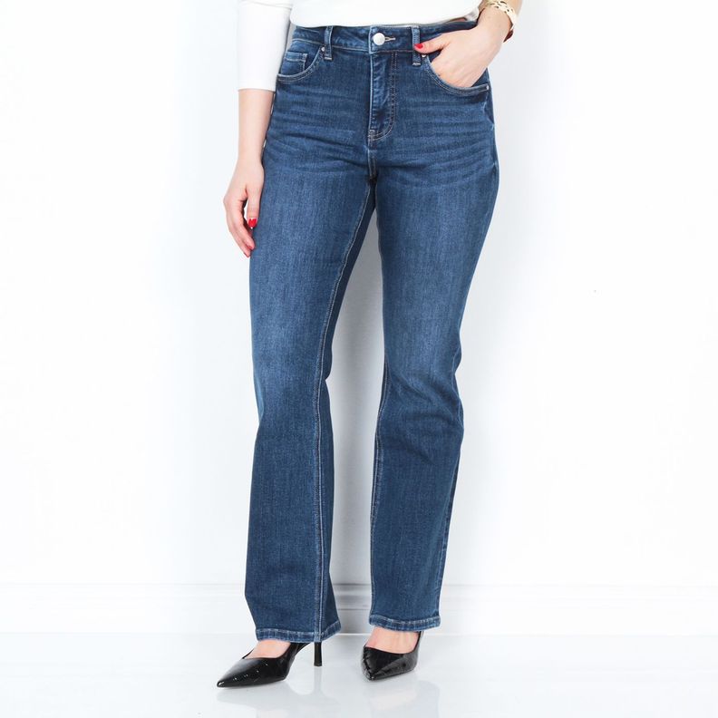 Jeans Recto Pretina Basica 1 Boton  Tiro Alto-0
