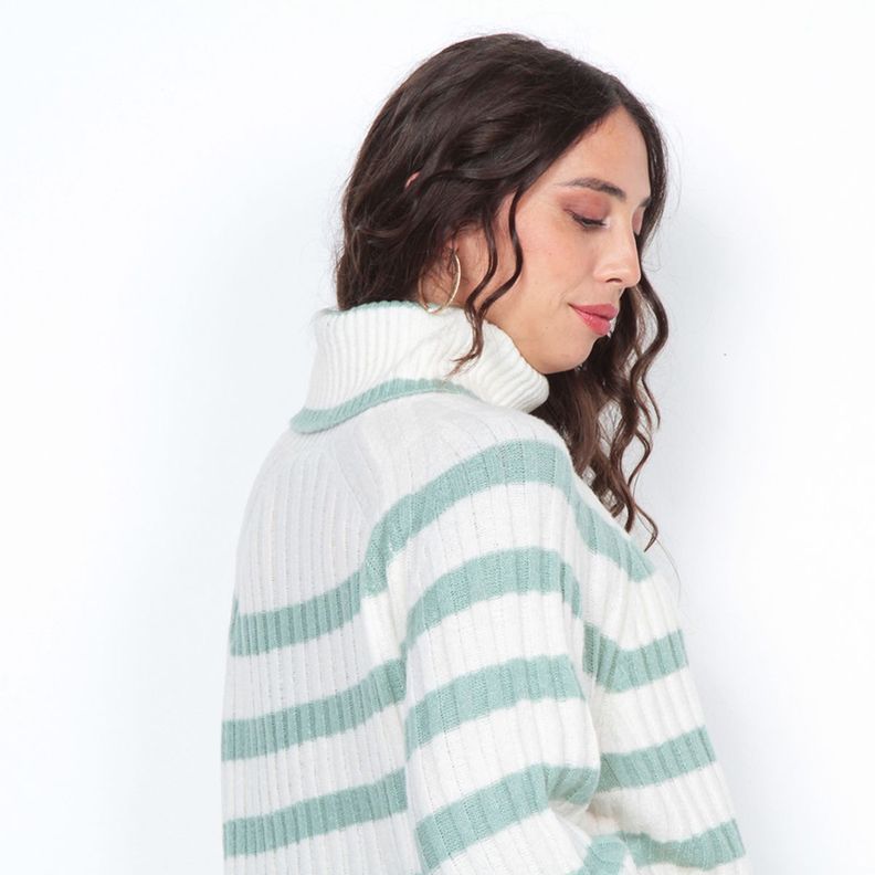Sweater Listado Manga Larga Cuello Alto-5