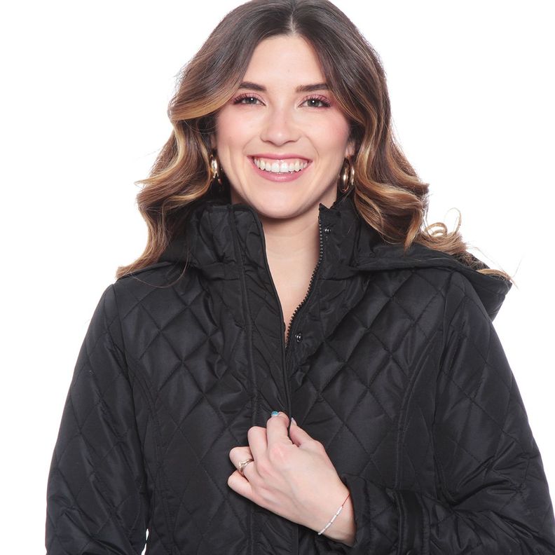 Parka Manga Larga Con Bolsillos Y Capucha-1