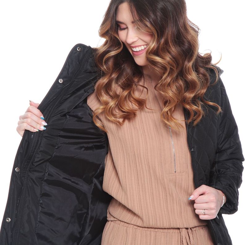 Parka Manga Larga Con Bolsillos Y Capucha-3