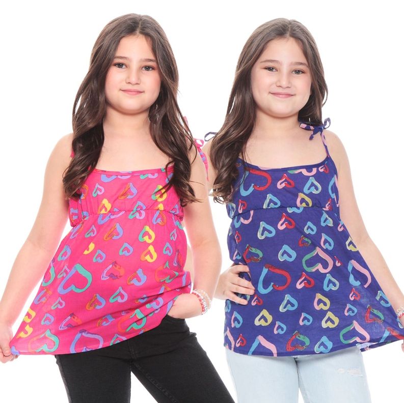 Blusa Pack 2 Infantil Con  Estampado Corazon