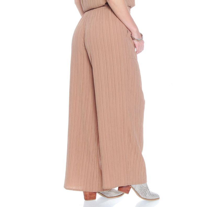Pantalon Wide Leg Tiro Alto Pretina Basica Elasticada-1