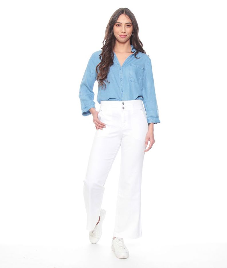 Pantalon Crop Cargo Tiro Alto Pretina Media 2 Botones-4